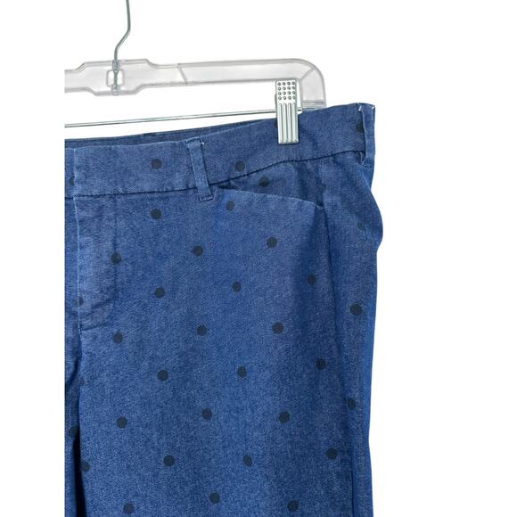 Old Navy Blue Polka Dot Office Work Business Ankle Pixie Dress‎ Pants Size 10 - Picture 6 of 11